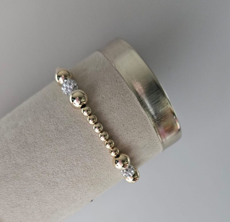 ARMBAND GLITTER 7/4MM ZWART  14ktGOLD FILLED Luxury