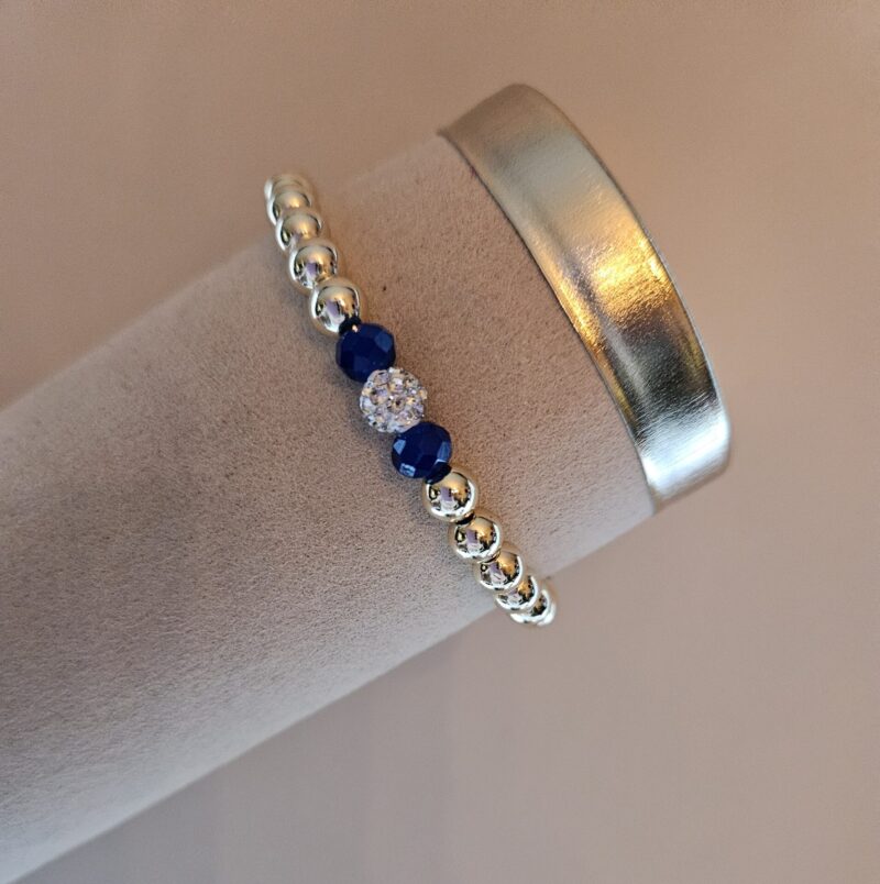 ARMBAND SPARKLING 6MM STRASS  BLAUW