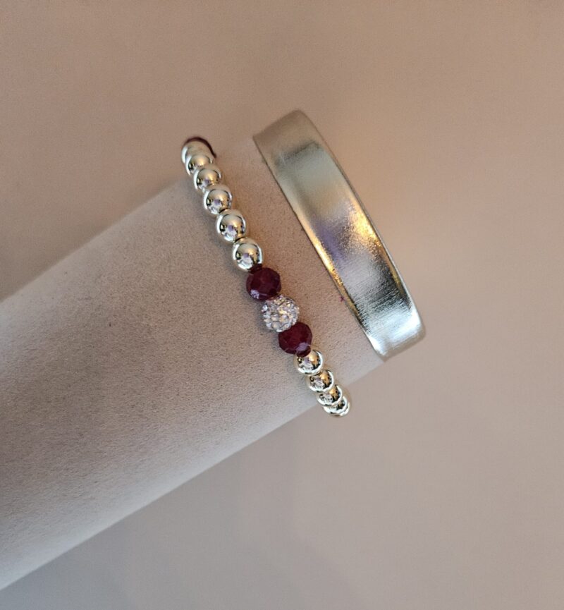 ARMBAND SPARKLING 6MM STRASS rood