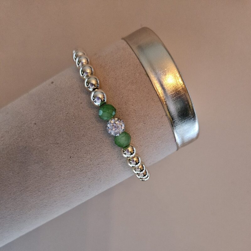 ARMBAND SPARKLING 6MM STRASS  GROEN