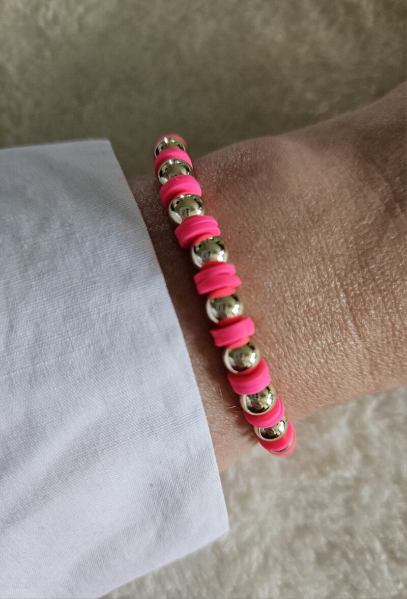 NEON PINK ARMBAND sparkling 6MM 14kt