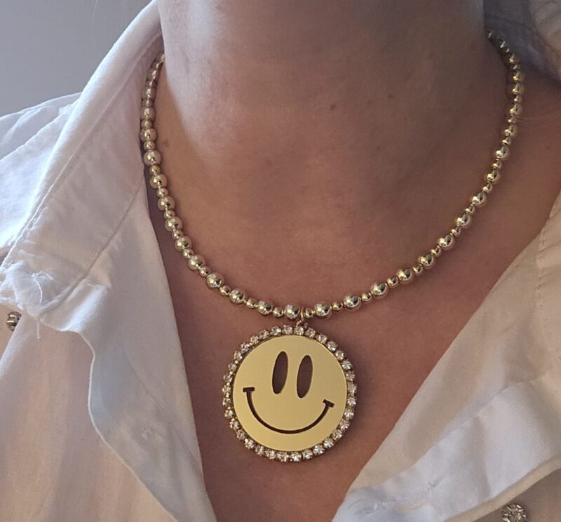 SMILEY GOLD SPARKELING KETTING 6MM