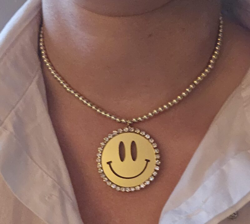 Ketting  SMILEY GOLD 4mm  SPARKLING 14KT