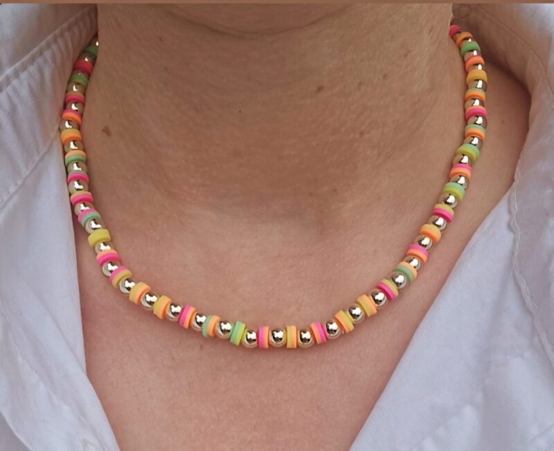 Ketting Sparkling NEON  Rainbow 6mm